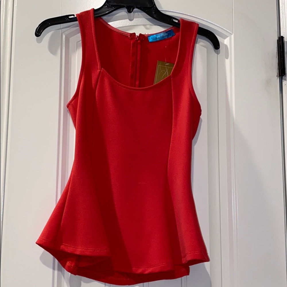 Coral pink peplum